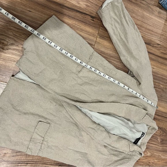 Zara Linen Relaxed Cuff Blazer - Picture 14 of 15
